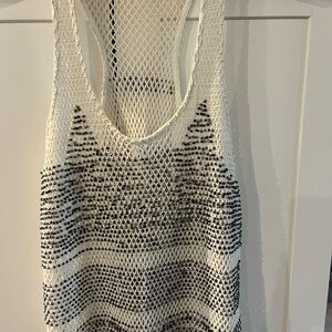 Stylish Black and White Mesh Tank Top